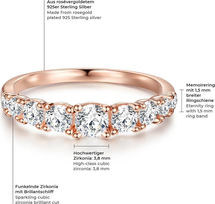 Image du produit Trilani Femme argent sterling zirconium or rose - 11194 (63, Argent 925)