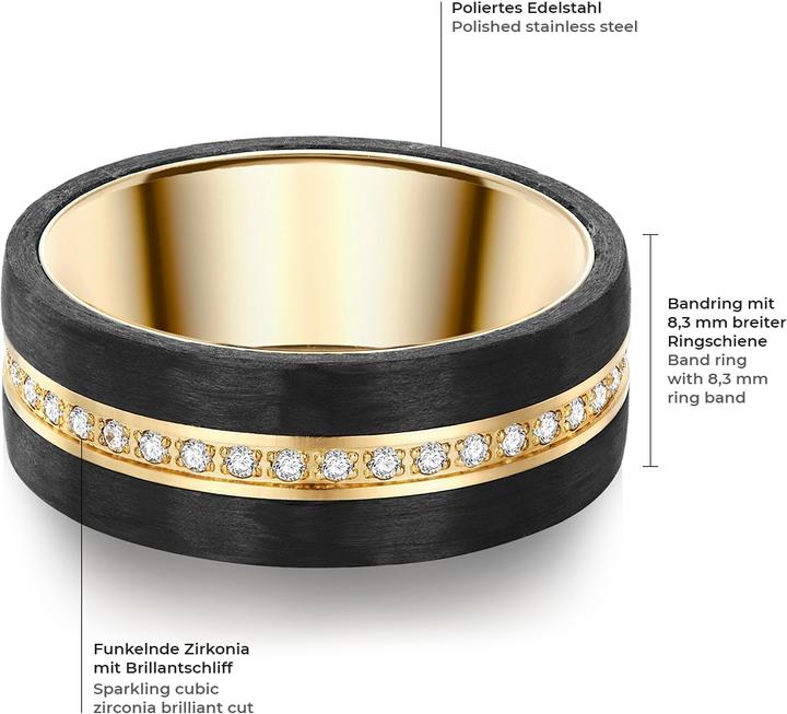 Immagine prodotto Trilani Donna acciaio inossidabile zirconia cubica oro giallo - 7322 (56)