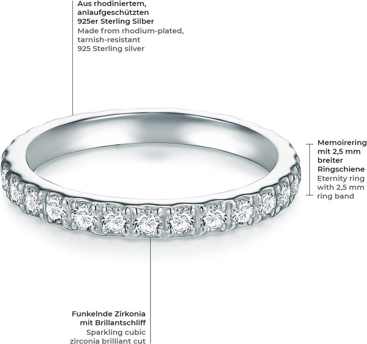 Image du produit Trilani Femmes argent sterling zirconium argent - 9654 (58, Argent 925)
