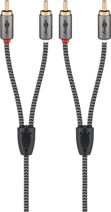 Produktbild Goobay Stereo-Cinchkabel, 1 m, Sharkskin Grey (1 m, Cinch)