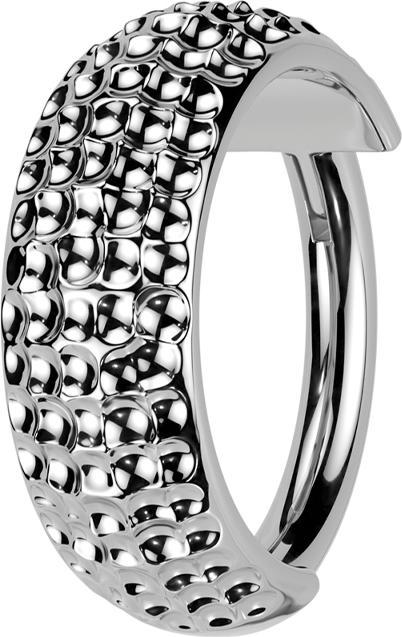 Star Piercing Micro Segmentring klappbar silber gepunkteter Diamantschliff (Titan G23)