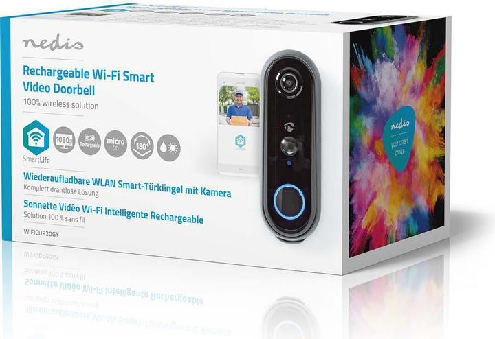 Image du produit Nedis Smartlife portier vidéo Wi-Fi alimenté par batterie AndroidT / IOS Full HD 1080p Cloud / m (WiFi)