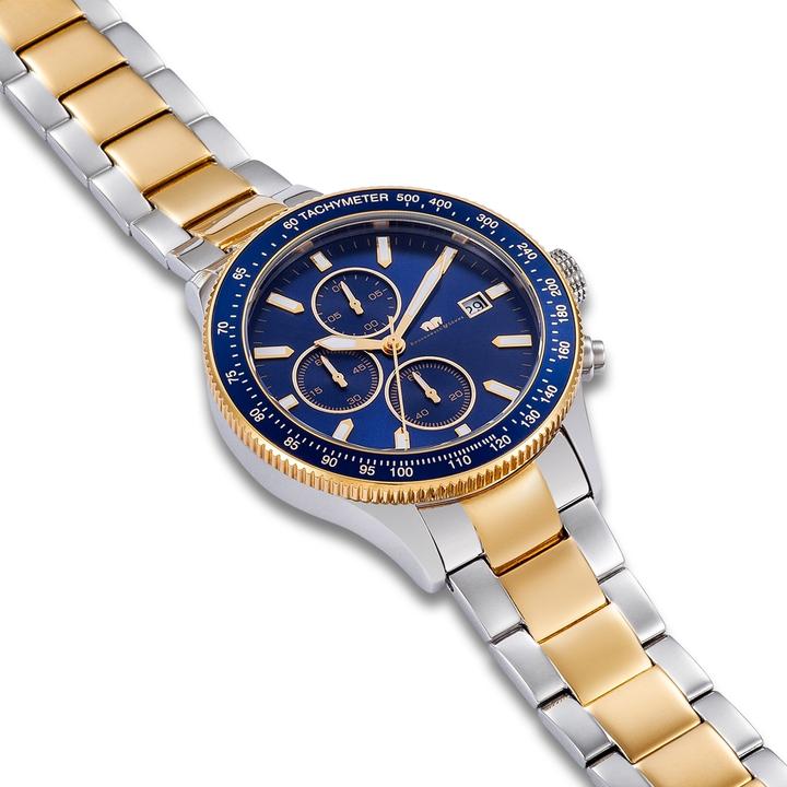 Actual product image Men's Chronograph Carthage II stainless steel silver/yellow gold - 23556 (Chronograph, 43 mm)