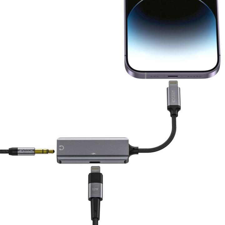 Produktbild Tech-Protect UltraBoost audio Lightning (male) / 3.5mm mini jack (female) - Lightning (female) adapt (Lightning, Lightning, 3.5mm Klinke)