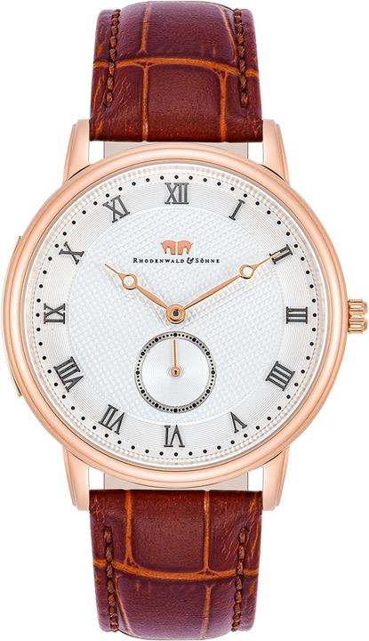 Immagine prodotto Orologio al quarzo da uomo Moonlight in vera pelle marrone - 26511 (Orologio da polso analogico, 40 mm)