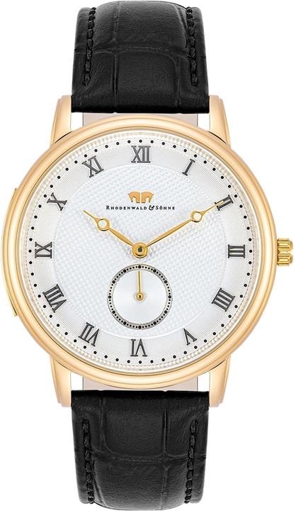 Herren Quarzuhr Moonlight Echtleder schwarz - 26509 (Analoguhr, 40 mm)