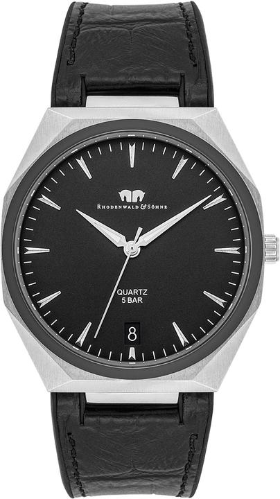 Herren Quarzuhr Cooledge Echtleder/Silikon schwarz - 26519 (Analoguhr, 42 mm)
