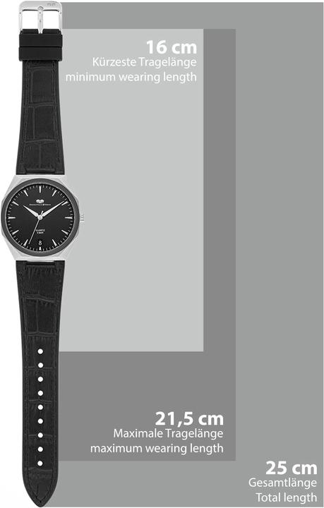 Produktbild Herren Quarzuhr Cooledge Echtleder/Silikon schwarz - 26519 (Analoguhr, 42 mm)