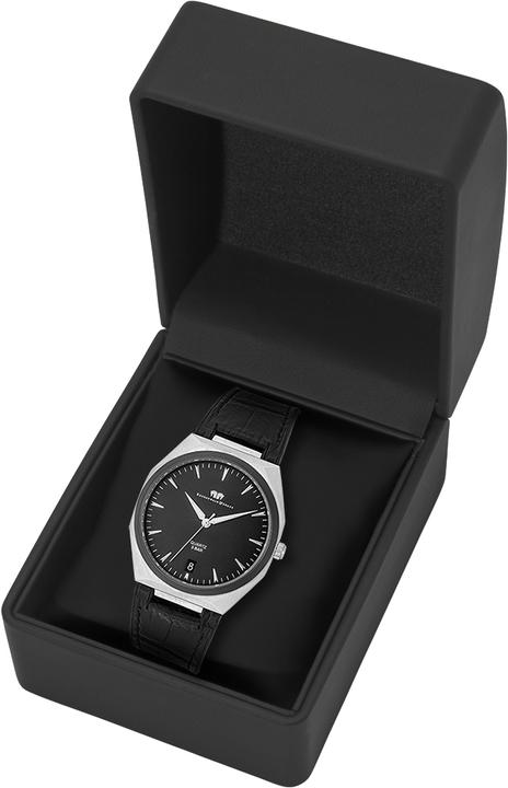 Produktbild Herren Quarzuhr Cooledge Echtleder/Silikon schwarz - 26519 (Analoguhr, 42 mm)