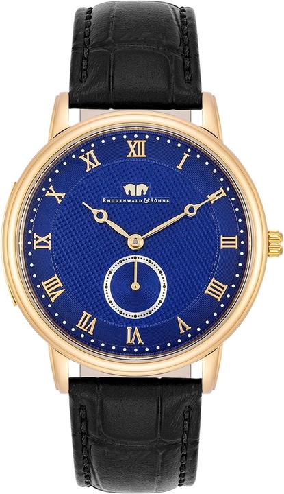 Herren Quarzuhr Moonlight Echtleder schwarz - 26513 (Analoguhr, 40 mm)