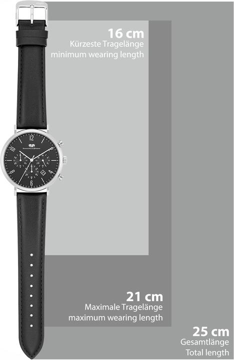 Actual product image Men Chronograph Arakon genuine leather black - 26531 (Chronograph, 42 mm)