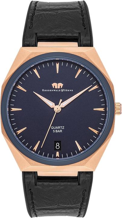 Herren Quarzuhr Cooledge Echtleder/Silikon schwarz - 26521 (Analoguhr, 42 mm)