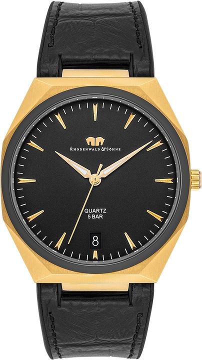 Herren Quarzuhr Cooledge Echtleder/Silikon schwarz - 26517 (Analoguhr, 42 mm)