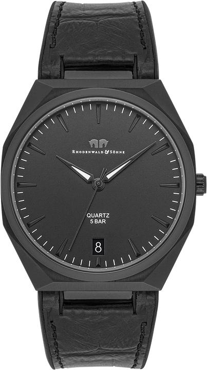 Herren Quarzuhr Cooledge Echtleder/Silikon schwarz - 26515 (Analoguhr, 42 mm)