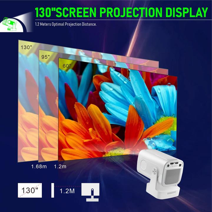 Actual product image PhoneLook Smart Projektor HY260 Pro Heimkino 200 ANSI Lumen Android (Wi-Fi, Bluetooth, HDMI, integrierte Apps) (200 lm)
