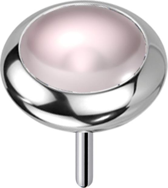 Produktbild Star Piercing Threadless silber Scheibe abgerundet Opalite pink Stein (ohne Messing, Titan G23, Mineralisch)