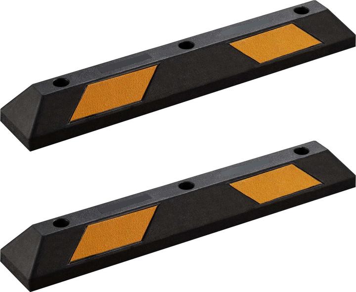 Actual product image Wiltec Wheel stopper 90x15x10cm 2x parking aid Rubber collision protection Parking aid Garage