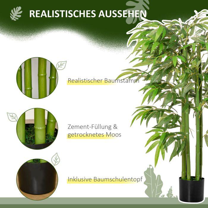 Actual product image Swisshandel24 Künstliche Bambus gross 140 cm Kunstpflanze, künstliche Pflanzen im Topf (140 cm)
