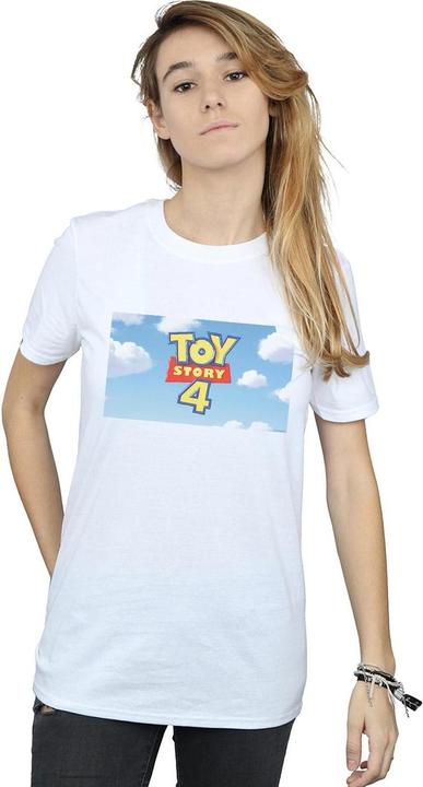 Actual product image Disney Womens/Ladies Toy Story 4 Cloud Logo Cotton Boyfriend T-Shirt (L)