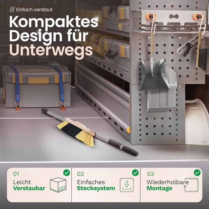 Produktbild Novaliv 1x Zimmerbesen mit Stiel I feine Kunstborsten I Handbesen Holz I Teleskopstiel I Stubenbesen (1 Stk.)