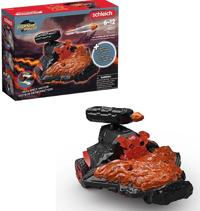 Actual product image Schleich Lava jet vehicle with Mini Cretaure