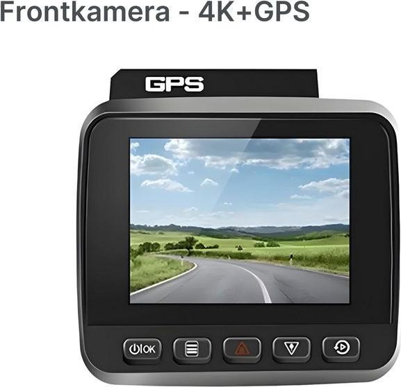 Actual product image Hermex 4K Dual-Dashcam Onboard-Kamera Autofront-Kamera Nachtsichtkamera Auto (Night vision, GPS receiver, Built-in display, Wi-Fi, UHD 4K)
