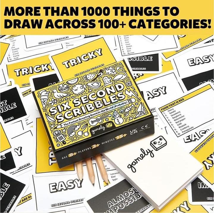 Actual product image Gamely SIX SECOND SCRIBBLES - The fastest Drawing Game in the World (Probablay) (English)