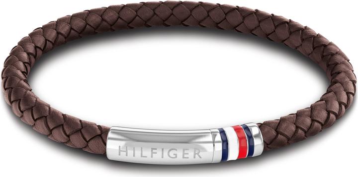 Actual product image Tommy Hilfiger Interwoven Leather Braid Family Bracelet (19 cm, Leather, Stainless steel)