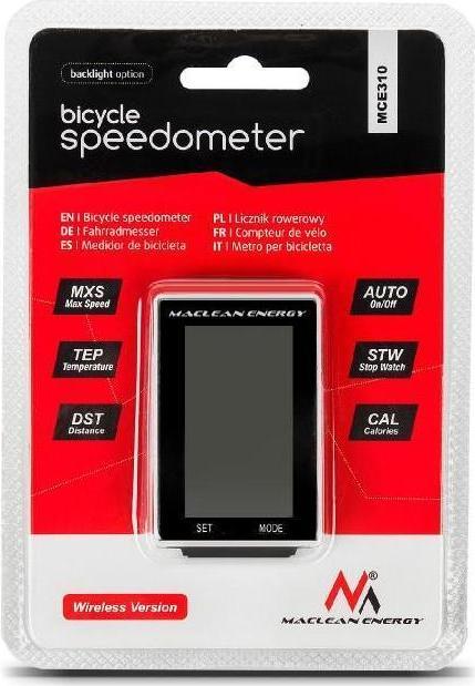 Produktbild Maclean Fahrradcomputer MCE310 kabellos 16in1, gut ablesbares Display mit Beleuchtung
