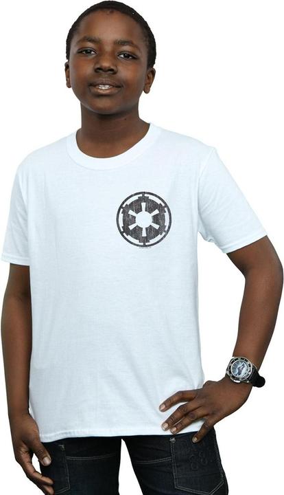 Immagine prodotto Star Wars The Mandalorian Galactic Empire Insignia Breast Print Maglietta Ragazzi (152, 158)