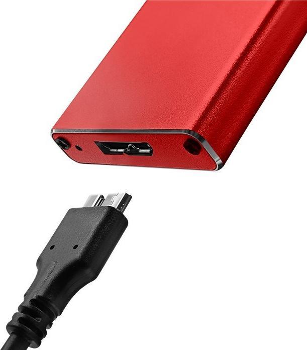 Actual product image Qoltec Aluminiowa Obudowa | Kieszeń na dysk M.2 SSD | SATA | NGFF | USB 3.0 | Super speed | 2TB | (M.2)