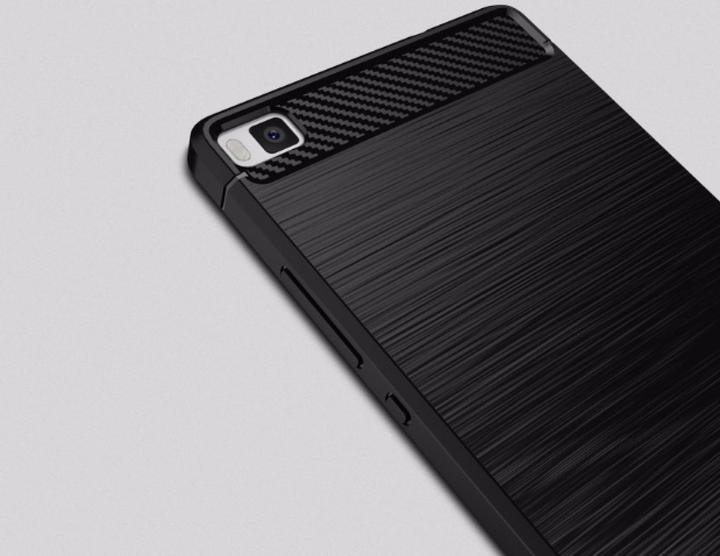 Produktbild Screenguard Huawei P8 Hülle Carbon Brushed Soft TPU (Huawei P8)