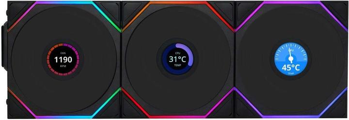 Image du produit Lian-Li UNI FAN TL Wireless LCD Lüfter, ARGB, PWM, 3er-Pack inkl. Controller - Reverse Blade, 120mm (120 mm, 3 x)