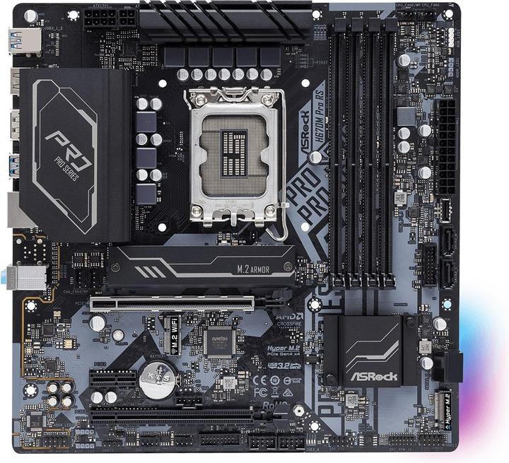 Actual product image AsRock H670M Pro RS (LGA 1700, Intel H670, mATX)