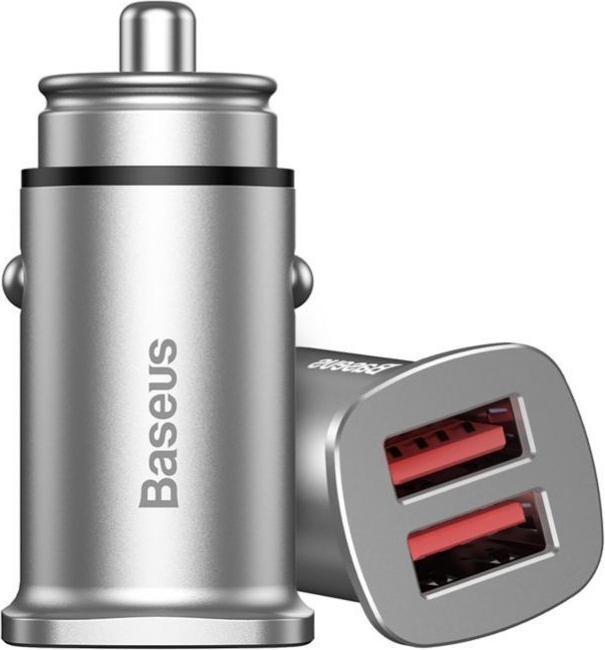 Image du produit Baseus Square metal A+A 30W Dual QC3.0 Quick Car Charger Noir