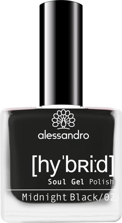Alessandro Nagellack Hybrid 120 Midnight Black (120 Midnight Black, Gel-Effekt Nagellack)