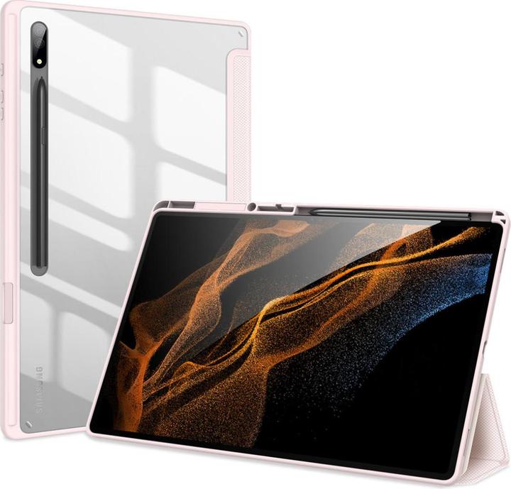 Produktbild Dux Ducis Toby Armored Flip Smart Case for Samsung Galaxy Tab S8 Ultra with Pink Pen Holder (Galaxy Tab S8 Ultra)