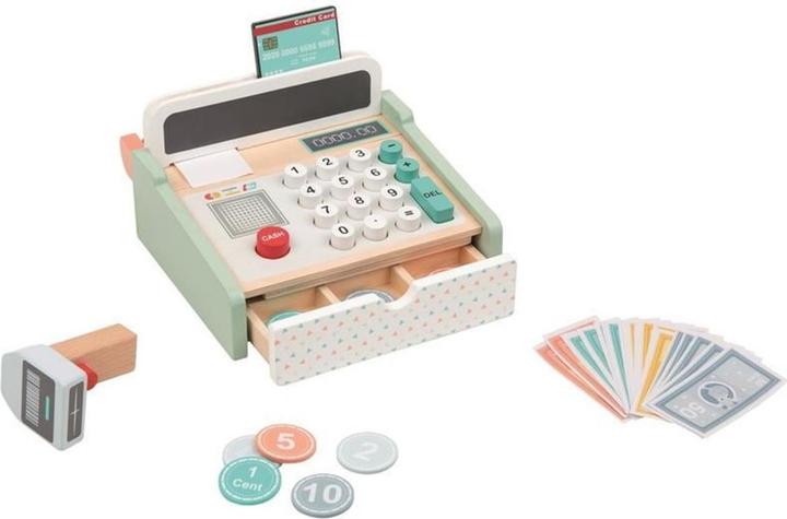 Immagine prodotto Spielba Registratore di cassa con scanner + calcolatrice in legno