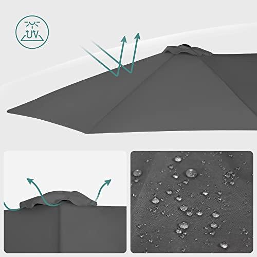 Produktbild Songmics Sonnenschirm gross 460 x 270 cm Grau (2.70 m)