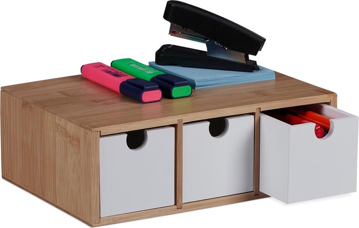Relaxdays Bambus-Schubladenbox