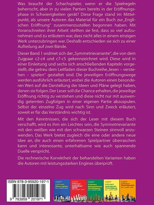 Nährwerte und Zutaten Eröffnungen - Englische Eröffnung Band 1 Symmetrievariante (Deutsch, Jerzy Konikowski, Uwe Bekemann, 2024)