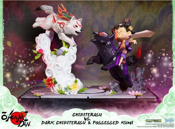 Produktbild First 4 Figures Okamiden statuette Chibiterasu vs. Dark Chibiterasu & Possessed Kuni 33 cm
