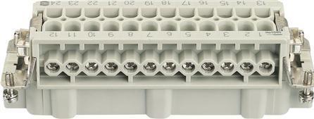 Actual product image Harting HAN E plug connector, insert type 24handle connector screw terminal max 2.5mm2, 16A24 pole