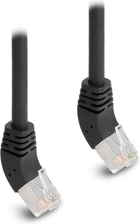 Delock Patch cord 45° top angled Cat 6A, S/FTP, 3 m, Black (S/FTP, CAT6a, 3 m)
