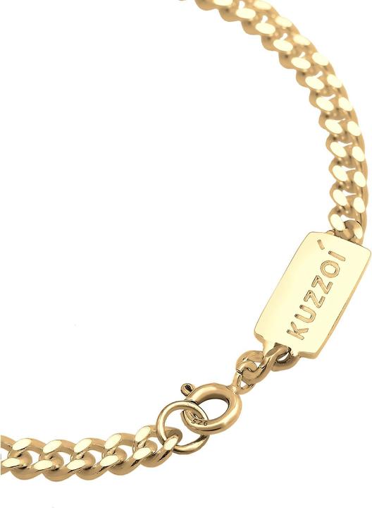 Actual product image Kuzzoi Bracelet Basic Men's Panzerkette Solid Piece 925 Silver (21 cm, 925 silver)