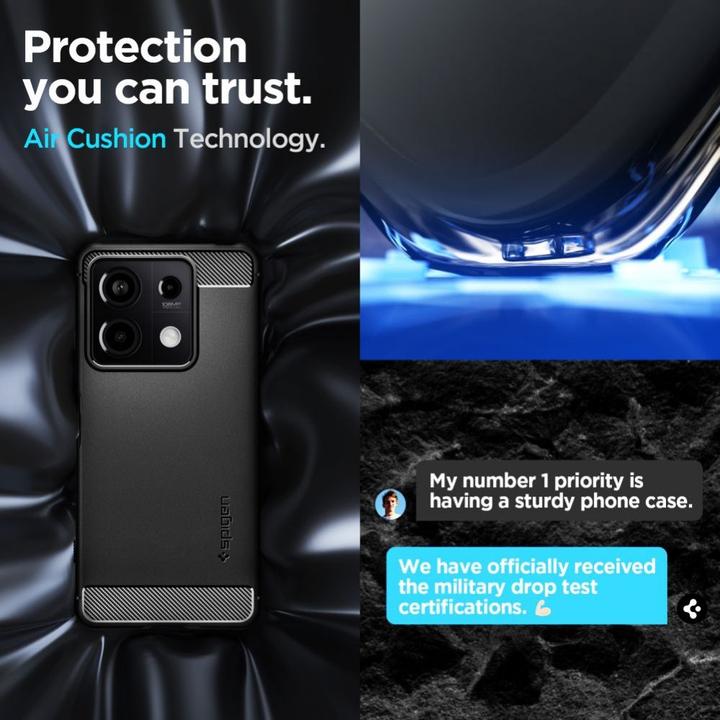 Actual product image Spigen Rugged Armor case for Xiaomi Redmi Note 13 5G - matte black (Xiaomi Redmi Note 13 5G)