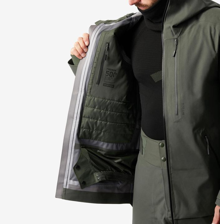 Actual product image Wedze Men's ski jacket warm and breathable - FR500 dark green (XXL)