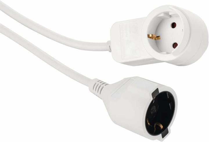 Actual product image Hama Protective contact extension cable Powerplug additional socket, 3.0 m, white (3 m)