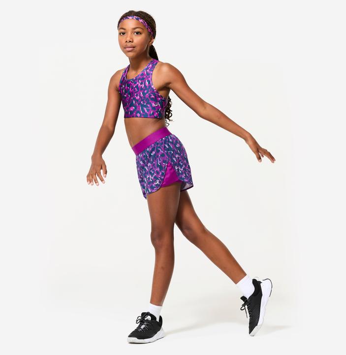 Produktbild Decathlon Shorts 2-in-1 Kinder atmungsaktiv - Print lila (122)
