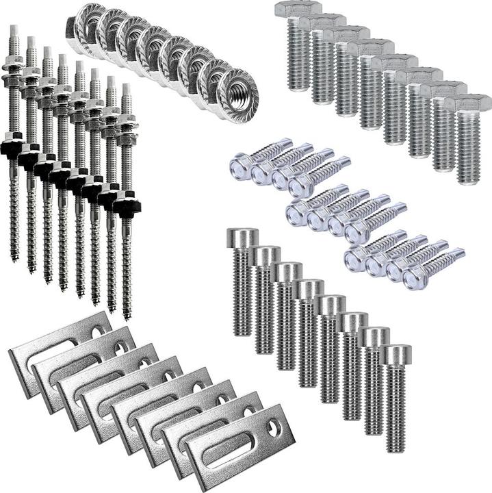 Immagine prodotto Offgridtec Set di montaggio per 3 moduli solari - tetto in ernite ondulata e lamiera per moduli solari con